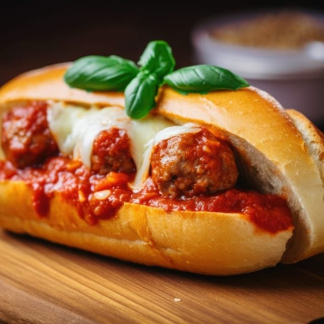 Meatball Parmigian Sub.